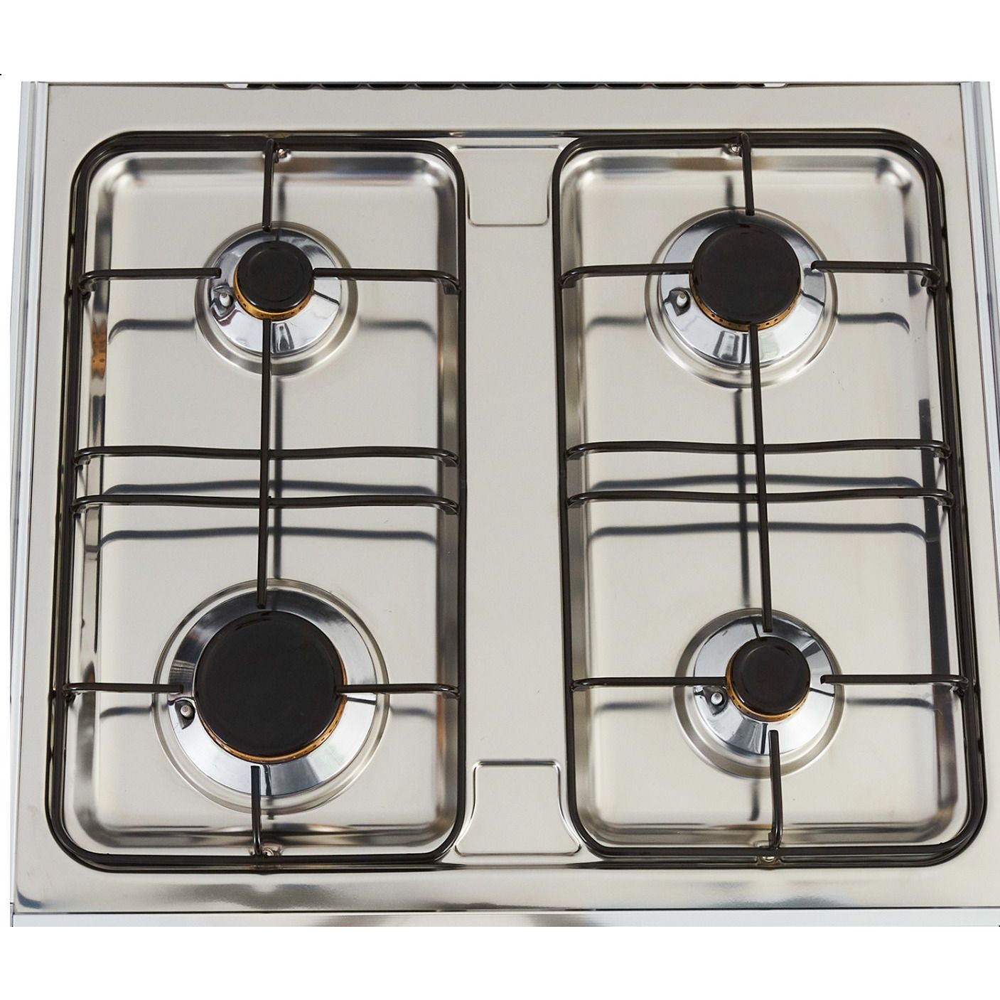 Kiriazi Gas Cooker 4 Burners, Silver - 6400 Kiriazi Gas Cooker 4 Burners, Silver - 6400